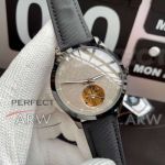 Perfect Replica Jaeger LeCoultre Master White Tourbillon Dial Black Bezel Nylon Strap 42mm Watch